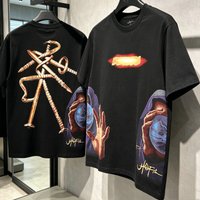 Stock Utopia T-Shirt Hochwertige Baumwolle Atmungsaktive Sommer-Streetwear Nageldruck Cactus Jack Kurzarm-Oberteil Herren Damen Outfit