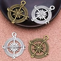 17pcs multi-color compass charm pendant, Bohemian style accessory, handmade DIY jewelry making bracelet necklace earring accesso