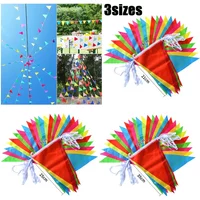 Colorful 100m Triangle Flag Pennant Bunting String Banner Garland Festival Party Holiday Home Garden Decoration