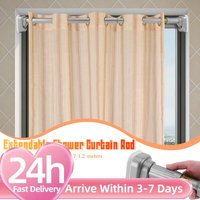 Extendable Shower Curtain Tension Rod Adjustable0.7-1.2m Punch-Free Clothes Rail Carbon Steel Wardrobe Pole for Wardrobe Curtain