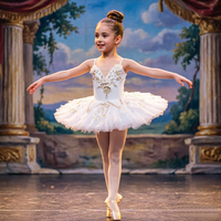 Girls' Elegant Ballet Tutu Dress 3D Flower Cute Leotard & Skirt Stage Costume for Kids Dance Performance Recital & Competition
