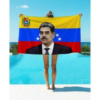 Venezuela flag Nicolás MADURO Moros Printed Beach Towel Absorbent Quick dry Soft Yoga Swimming Resort Towel