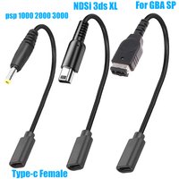 For 3DS LL/XL /New 3DS/3DS XL/3DS/New 2DS LL/2DS XL/2DS/DSi/DSi XL GBA SP PSP1000 2000 3000 USB Type-C Charging Cable Adapter
