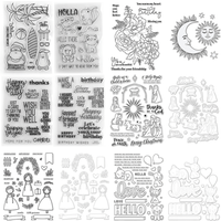 Animal Flower Christmas Birthday Clear Stamps and Cutting Dies Bundle for DIY Scrapbooking Greeting Card Making Craft Supplies