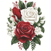 MT1134# Romantic Rose Flower Sticker, Home Bedroom Toilet Decor, Elegant Wall Decal, Aesthetic Home Decoration