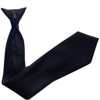 31BB 50x8cm Mens Uniform Black Color Imitation Silk Clip-On Pre-Tied Neck Ties