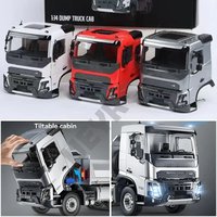 1:14th Scale Simulation Plastic Open-door Cockpit Car Shell Set for DOUBLE E HOBBY Tamiya RC Dump Truck for VOLVO FMX Car Parts
