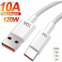 1/2/3/4/5/6Pcs 120W 10A USB To Type C Cable Super Fast Charging Cable For Android Huawei P30 Honor Data Cord For Xiaomi Redmi