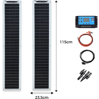 100W 50W Flexible Solar Panel Kit Complete, 12V 24V Photovoltaic Panel Solar Charging Panel, for Home Caravan Outdoor RV Battery