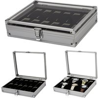Boîte de montre de luxe de qualité supérieure, 12/24 compartiments, en alliage d'aluminium, stockage de motifs, boîte d'horloge, présentoir de Collection, coffrets cadeaux