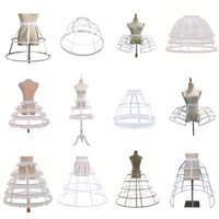Weißer Ganzjahres-Sommer-Krinoline-Unterrock für Damen, 2/3/4/5 Reifen oder Käfig für Barock-Rokoko-Stil, für Hochzeit, Party, Auftritt