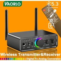 Multi-function Bluetooth 5.3 Audio Adapter RGB Wireless Transmitter Receiver DAC IR Control 6.5MM Mic Concert Level For Karaoke