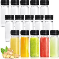 2 oz Small Plastic Bottles for Liquids,Ginger Shot Bottle with Lids,Reusable Bulk Beverage Containers