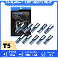10Pcs T5 W3W Led Light Bulbs 74 286 W1.2W Super Bright Wedge Dashboard Lamps Car Interior Lights Warning Indicator Instrument