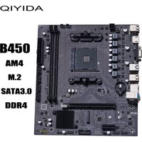 QIYIDA B450 motherboard support DDR4 desktop RAM AM4 CPU slot NVME NGFF M.2 USB 3.0 VGA dual channel for Ryzen am4 cpu