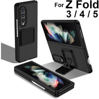 Étui anti-rayures avec support de déclinaison intégré pour Galaxy Z, protection de l'appareil photo, noir, bleu, vert, rouge, possède 5, possède 3, 4