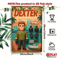 HD Tin Sign Vintage Dexter The Bay Harbor Butcher Wall Decor - Retro 2D Flat Dexter Morgan TV Show Art Metal Tin Sign for Man