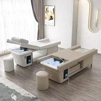 Electric lifting shampoo bed massage massage bed Spa beauty salon head therapy foot bath all-in-one bed water cycle fumigation