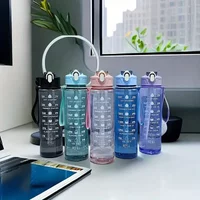 750ML Water Bottle with Straw Motivational Sport Water Bottle for Girls Leakproof Drinking Bottles Outdoor Travel Fitness Jugs