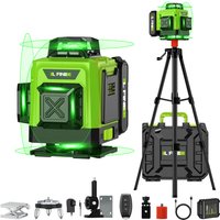 Lfine Nivel Laser 4D 16 Lines 360°Self-leveling Laser Levels withTripod and Suitcase Green Lines Professional Laser Level Tool