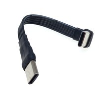 50CM 30CM 20CM 10CM 5CM USB 2.0 Type C to Type C Extension Cable 90° Adapter FPC FPV Band Flat USB C Cable 3A 5CM-100CM