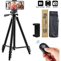 Tripod For Phone Camera Tripod Stand with Bluetooth Remote Phone Holder Lightweight Universal Photography For Xiaomi Huawei DSLR