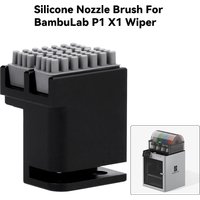 Toaiot Silicone Nozzle Wiper Hotbed Mounted Scrubbers For Bambu-Lab P1P/P1S/X1/X1C/X1E, Nozzle Cleaning Kit Silicone Brushes