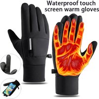 AliExpress NONE Winter Cycling Gloves for Men and Women, Waterproof, Windproof, Cold-Proof, Touch-Screen Motorcycle Driving Gloves, Fleece-Lined Warm Gloves