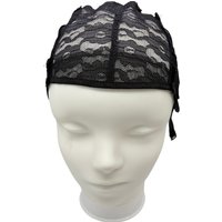 2PC Black Mesh Wig Caps Elastic Lace Net Stretchable Adjustable Comfortable Breathable for Wig Making