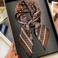 New Paisley Print Silk Scarf for Women Square Hijab Soft Neck Tie Female Fashion Decoration Silk Headscarf 70*70cm Kerchief