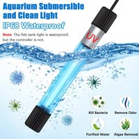 UV Aquarium Clean Light, Algae Clean Light for Fish Tank,Submersible Light Aquarium Water Clean Green Clear Light(7w/9w/11w/13w)