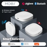 MOES Smart Home Hub, Bluetooth/ZigBee/Multi-mode Gateway,Compatible with Tuya App,Alexa Google Home,Type-C Port,Wireless Network