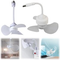LED Mini Ceiling Fan Lamp E27 Base/USB Light Bulb Fan Hose Extender Small Ceiling Fan Light for Bedroom Living Room