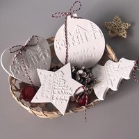 Christmas Heart Round Tree Star-Shaped Hanging Ornament Silicone Mold DIY Cement Plaster Clay Craft for Home Decor Gift,
