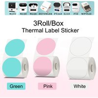 3Rolls transparent/White/Pink/Green Thermal Label Sticker For M110/M200/M220/M221/M120 E210 P50 DETONG P1 WP9520 Label Printer