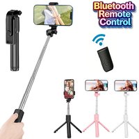 Portable Bluetooth Selfie Stick Mobile Tripod Holder with Remote Shutter Extendable Wireless Remote Retractable Phone Stand