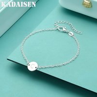 Popular Brands 925 Sterling Silver 26 Letter Cards Chain Bracelets For Women Fashion Classic Party Niche Jewelry Holiday Gifts