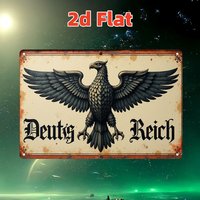Vintage German Eagle Metal Tin Sign - Wall Art with Ornate Eagle Design, Waterproof & Dustproof, Bohemian Style Decor for Home,