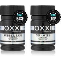 OXXI 30ml Dickflüssiger Rubber Base Gel Nagellack Hochglanz No-Wipe Top Coat UV-Lack für Nägel Semipermanenter Top Coat Y Base Coat Gellac