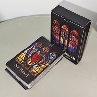 Gothic Church Lenormand Oracle Cards 9*6cm 44-Card Deck Stained Glass Art Style Extra Man/Woman & Special Cards