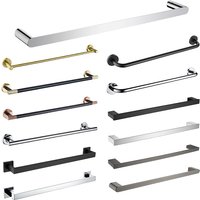 Stainless Steel Single Towel Bar Square Towel Rack Holder Kitchen Towel Hunger Shower Shelf Bathroom Accessories Black Silver