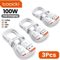 Toocki 6A Super Charger USB to USB C Cable for iPhone 17 16 Samsung Huawei 1/2/3/5Pcs 100W Type C Fast Charging Phone Data Cord