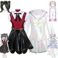 Needy Girl Overdose Cosplay Costume Wig Anime JK Uniform Leather Skirt Set Abyss KAngel Ame Chan Halloween Party Costume