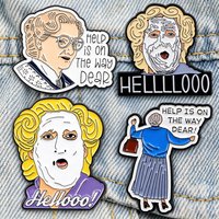 Funny Enamel Pin Cartoon Brooch "Help is on the Way Dear" Lapel Pin for Jackets Backpacks Jewelry Clothing Decoration Fans Gifts