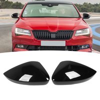 1 Pair Rearview Mirror Gloss Black Exterior Side Wing Mirror for Superb 3V 2015 to 2020 Rearview Mirror Cover Caps