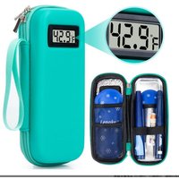 Portable Insulin Cooler Travel Case with Temperature Display, Waterproof Diabetic Medicine Storage Bag with 2 Reusable Ice Packs