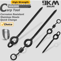 Carp Fishing Boilie Screw with Swivel Fishing Bait Screw 30~60Pcs Carp Rig Fishing Terminal Tackle Stainless Steels Matte Black