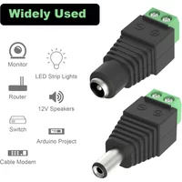 5/10pairs DC Power Plug 12V DC Power Connector 5.5mm x 2.1mm Male and Female DC Connectors for LED Strip CCTV Security Camera