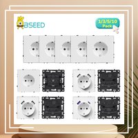 BSEED Socket Module USB Phone Charge Socket Parts Waterproof Cover Socket Insert Plastic Free Combination E Series White