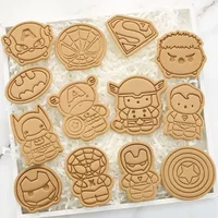 8pcs/set Disney Cookie Cutter Q Version, Spiderman, Captain America, Hulk, Ironman, Cartoon DIY 3D Biscuit Molds, Baking Tools
